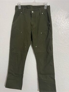 Men’s Olive Green Cargo Pants Size 29 x 28” Inseam Rise 9.5” Straight Leg # 654